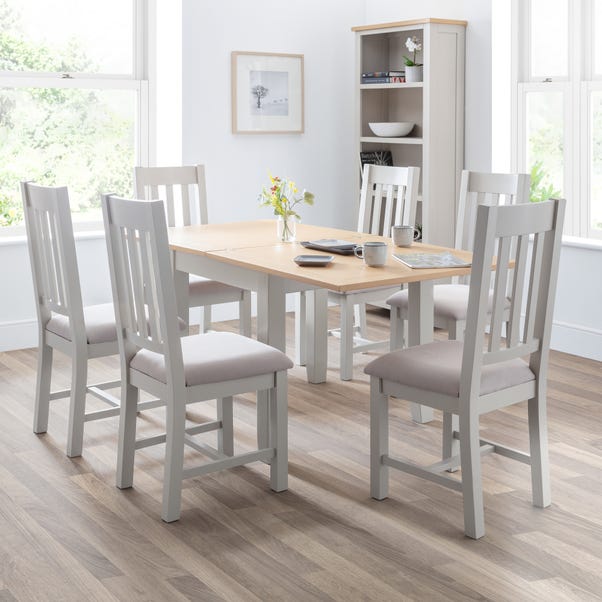 Richmond Square Flip Top Table with 6 Dining Chairs, Grey image 1 of 5