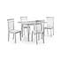 Rufford Grey Dining Table with 4 Coast Grey Chairs Grey