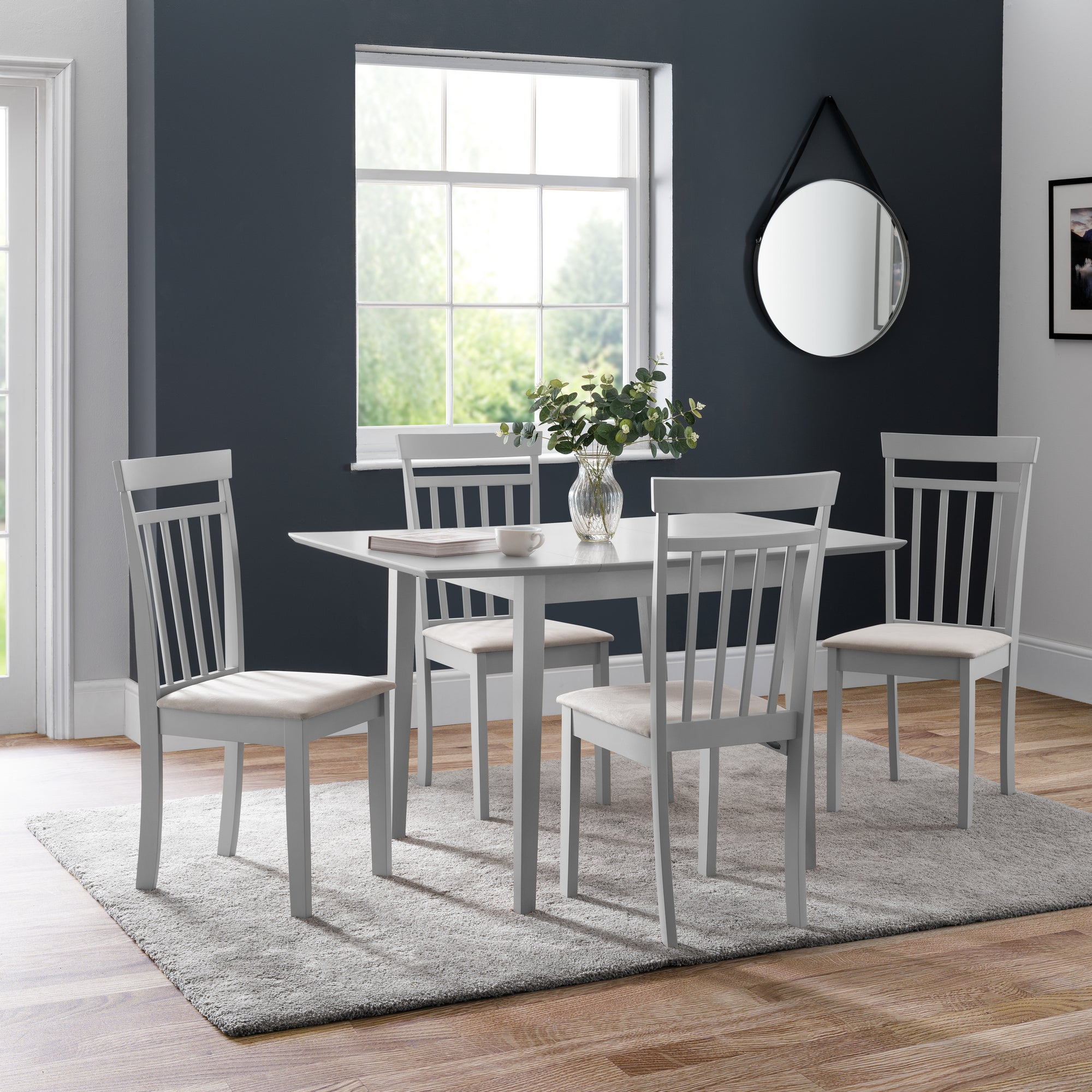Rufford 4 6 Seater Square Extendable Dining Table Grey
