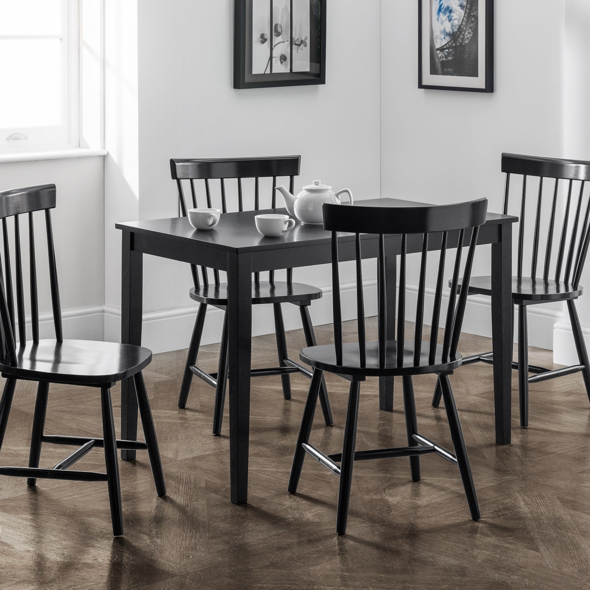 Torino Set Of 4 Dining Chairs Black Black