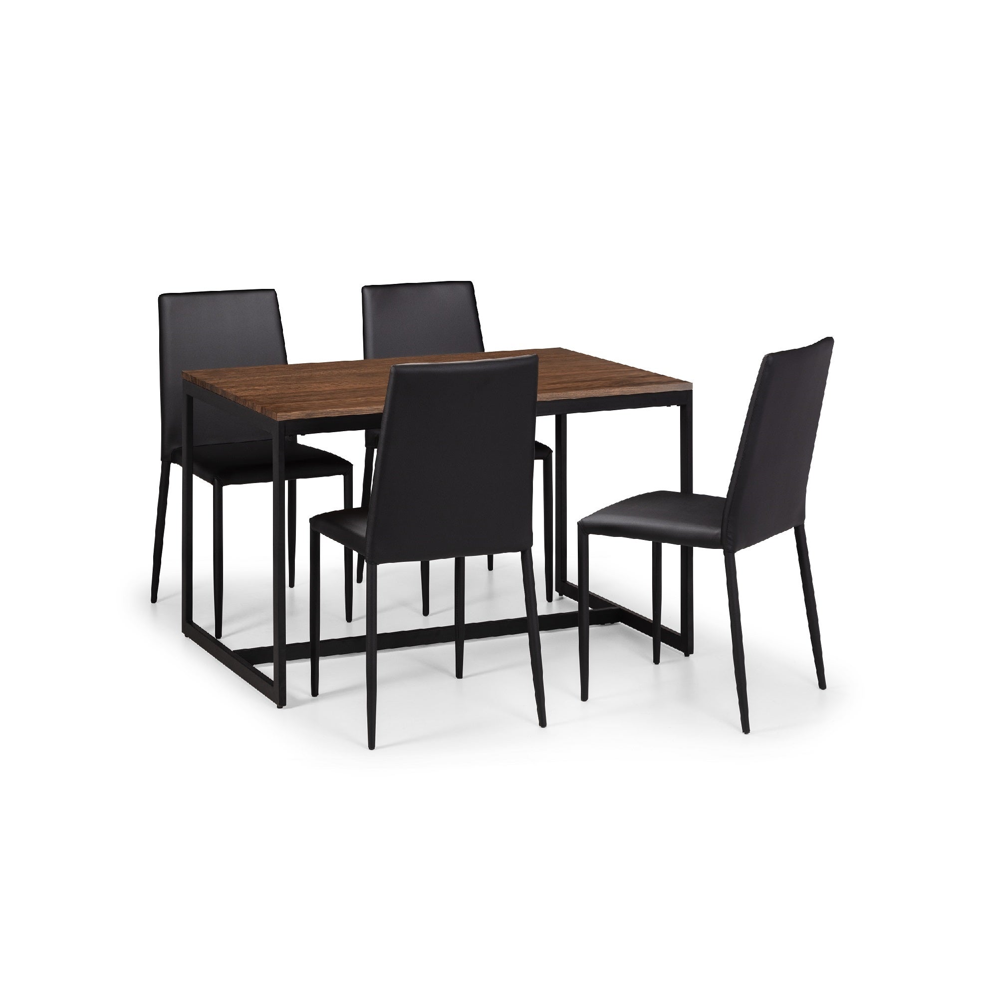 Tribeca Rectangular Dining Table With 4 Jazz Chairs Brown Brown