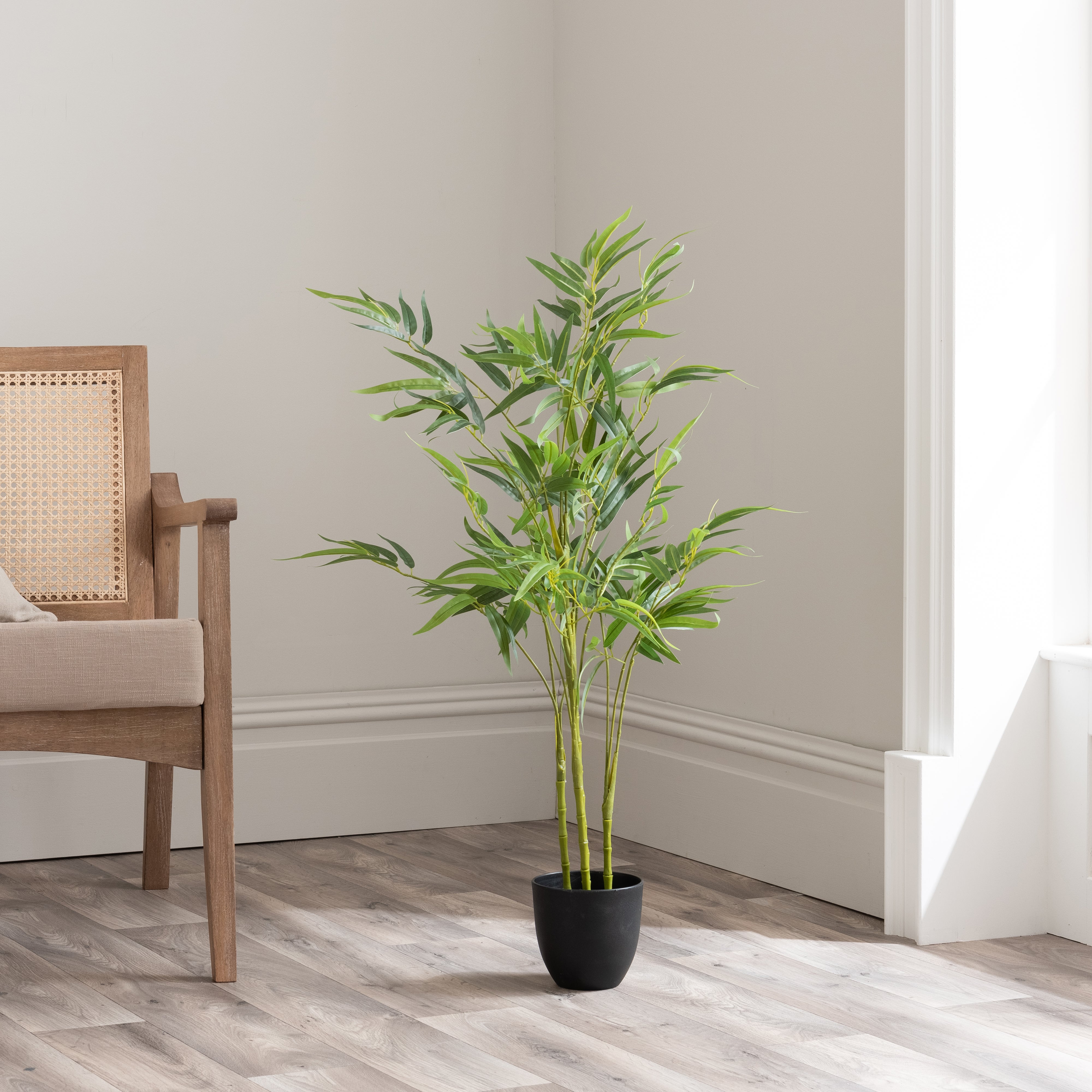 Artificial Bamboo Tree in Black Plant Pot