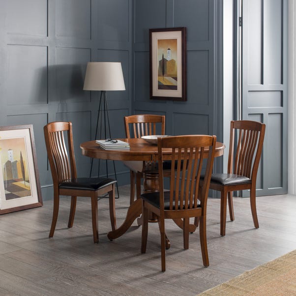 Canterbury Round to Oval Dining Table with 4 Chairs, Brown image 1 of 8