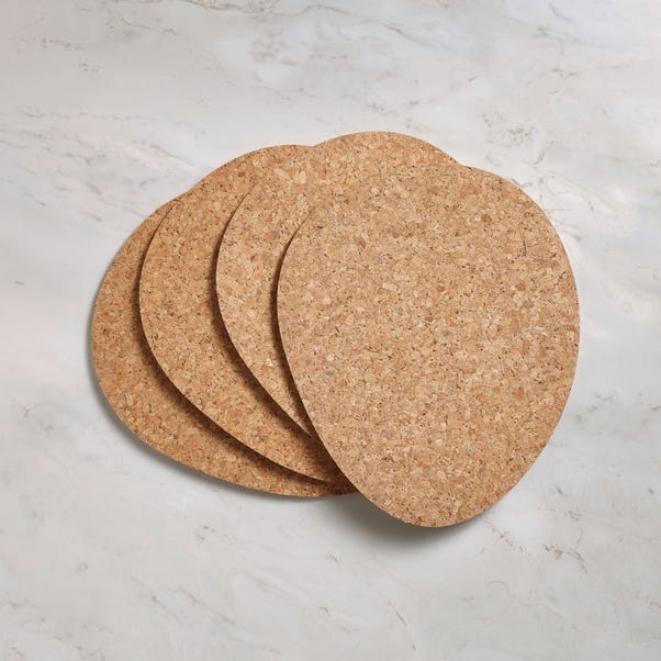 Set of 4 Pebble Shaped Cork Placemats image 1 of 2