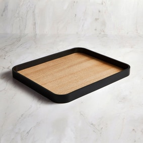 Painted Rim Rectangle Tray