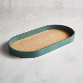 Painted Rim Oval Tray
