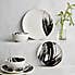 Abstract Brushstroke 12 Piece Dinner Set Black and white