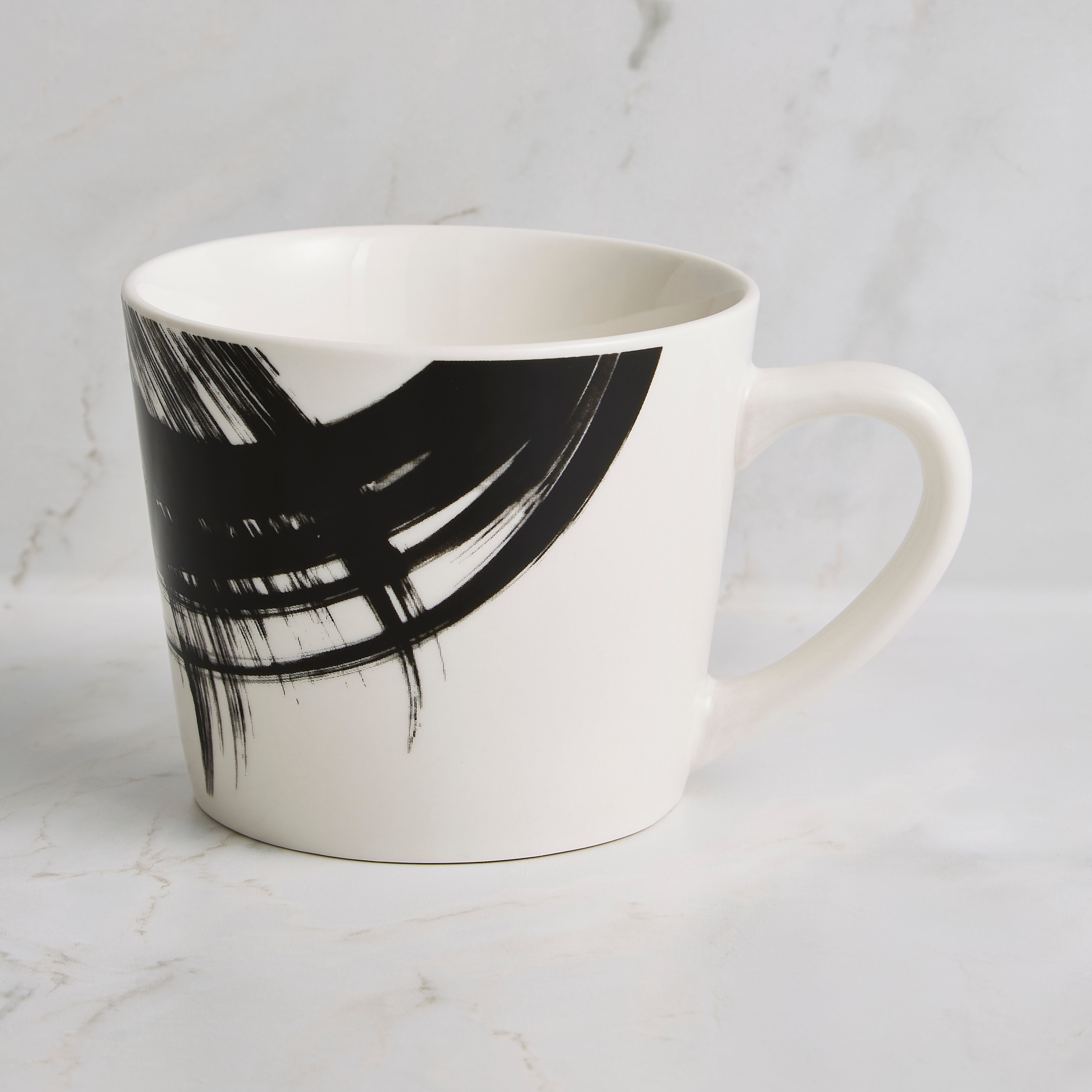 Image of Abstract Brushstroke Mug Black and white