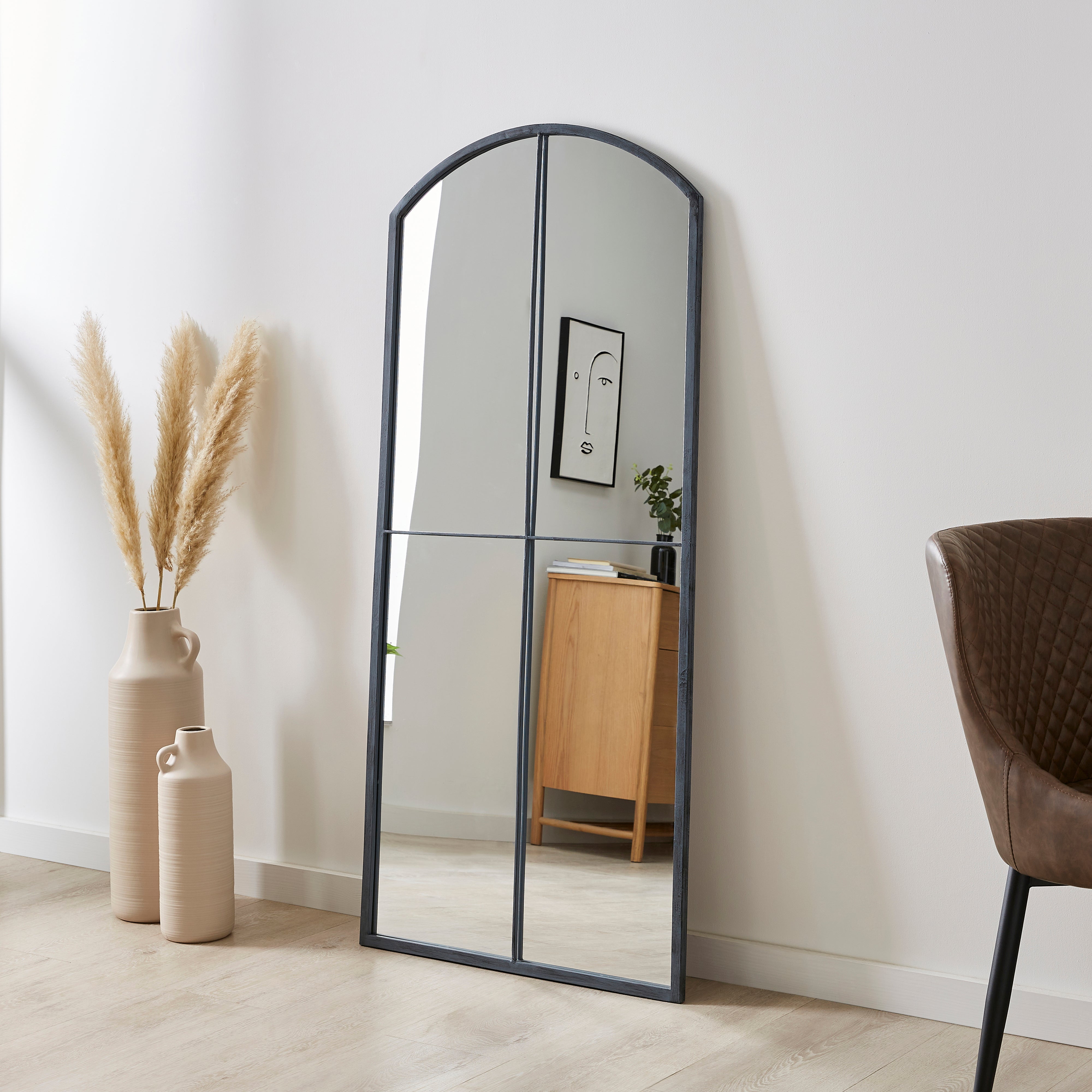 Window Arched Full Length Leaner Mirror