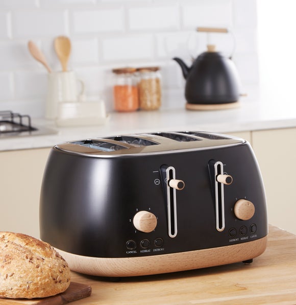 Black 4 slice toaster sale