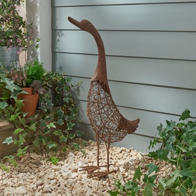 Rusty Metal Duck Large Indoor Outdoor Ornament