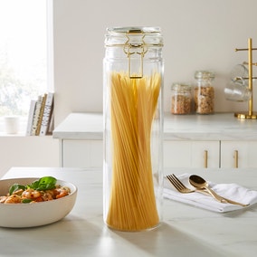 Glass Jar with Gold Clip Lid 2L