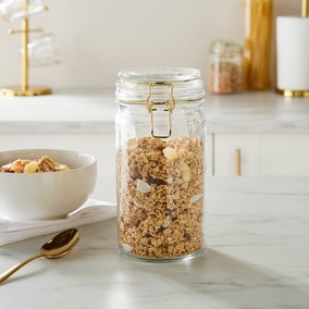 Glass Jar with Gold Clip Lid