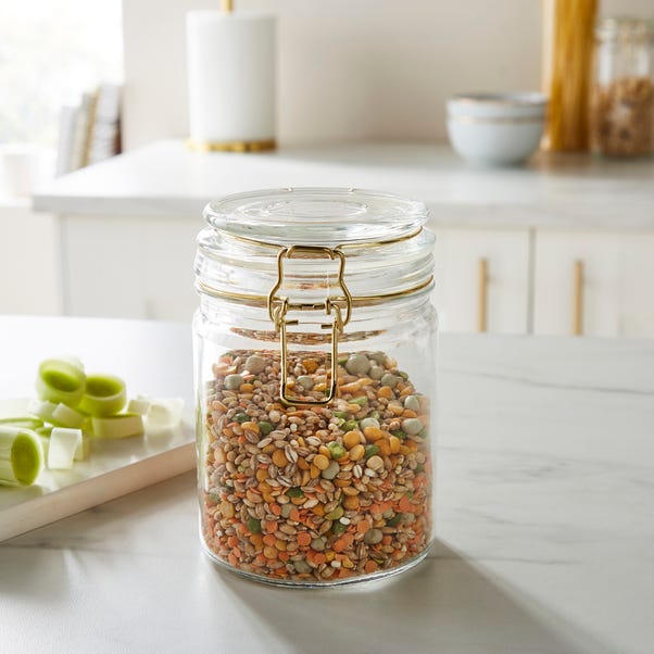 Glass Jar with Gold Clip Lid 750ml image 1 of 3