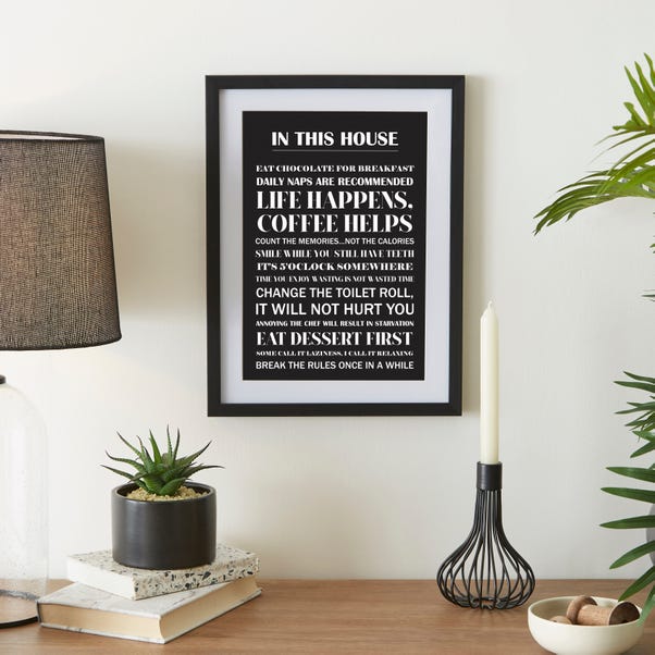 House Rules Framed Print image 1 of 4
