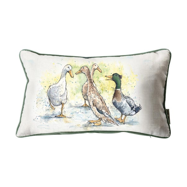 Aquarelle Ducks Cushion     MultiColoured undefined