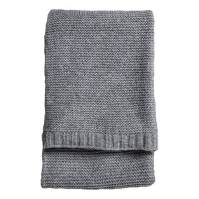 Heavy Grey Knitted Throw