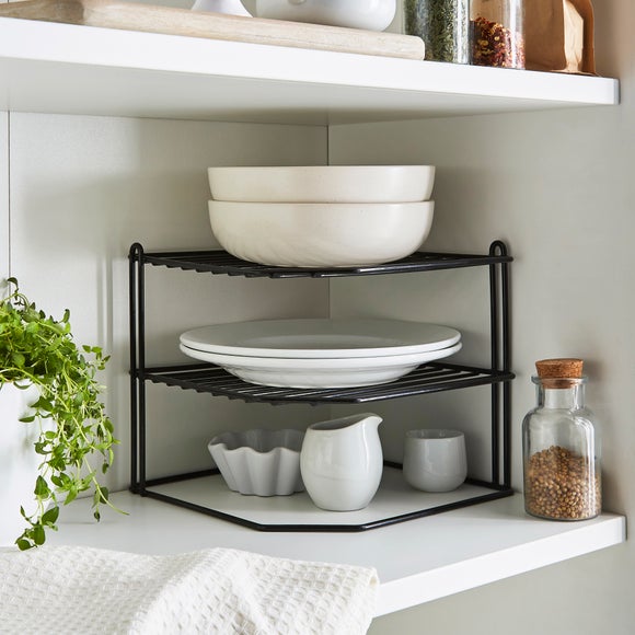 Corner cupboard plate online rack