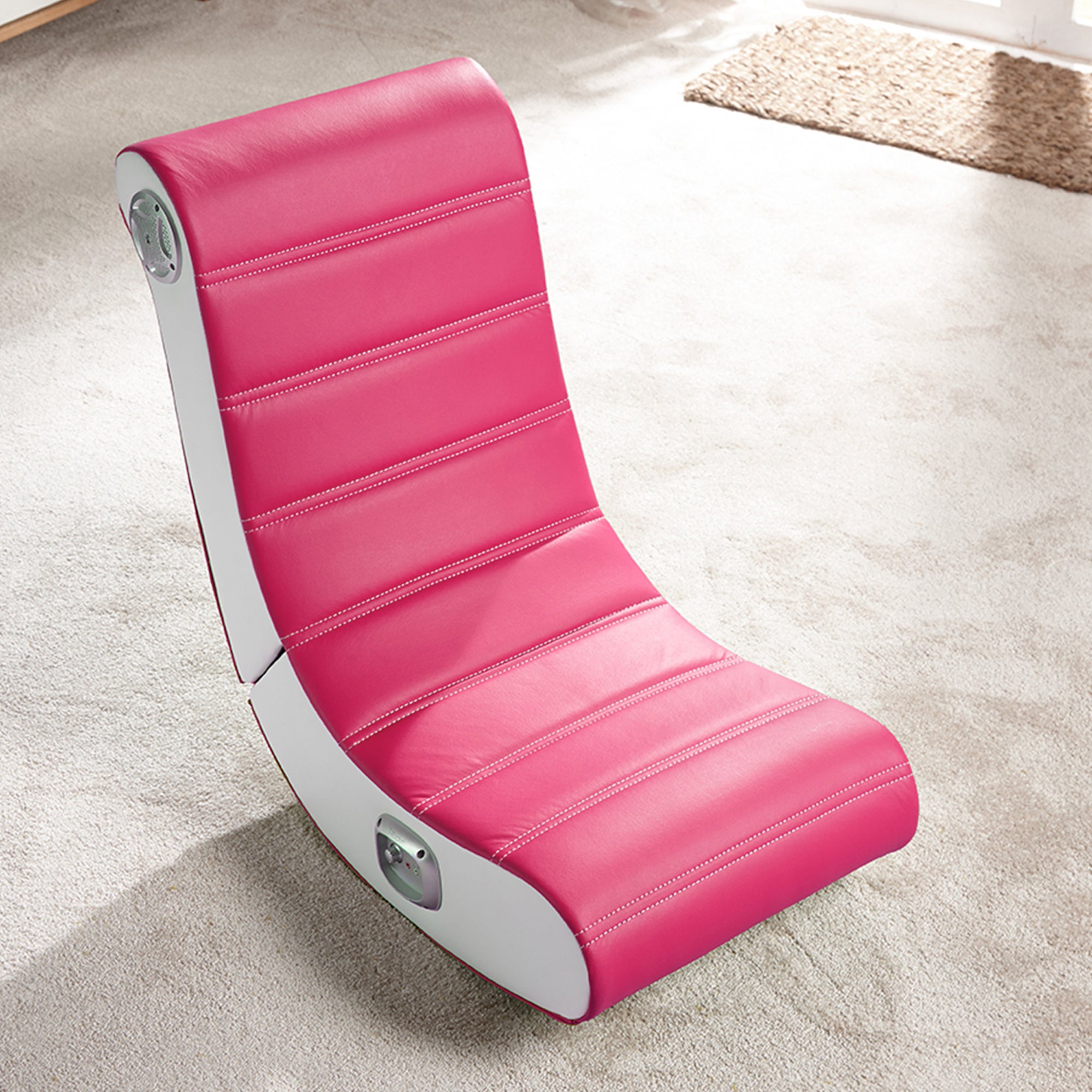 X Rocker Play 20 Stereo Audio Floor Rocker Gaming Chair Pink