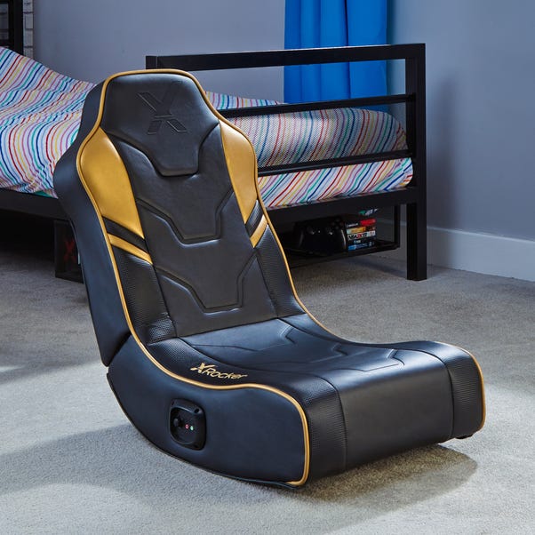 X Rocker Shadow 2.0 Stereo Audio Floor Rocker Gaming Chair Gold