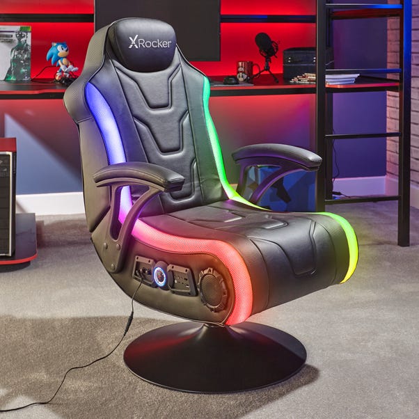 X Rocker Monsoon 4.1 Stereo Audio Gaming Chair with Vibrant LED Lighting Black