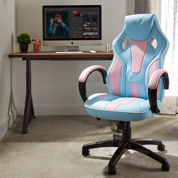 X Rocker Maverick Office Gaming Chair Bubblegum Blue