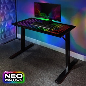 X Rocker Spectrum Neo Motion LED Tempered Glass Gaming Desk