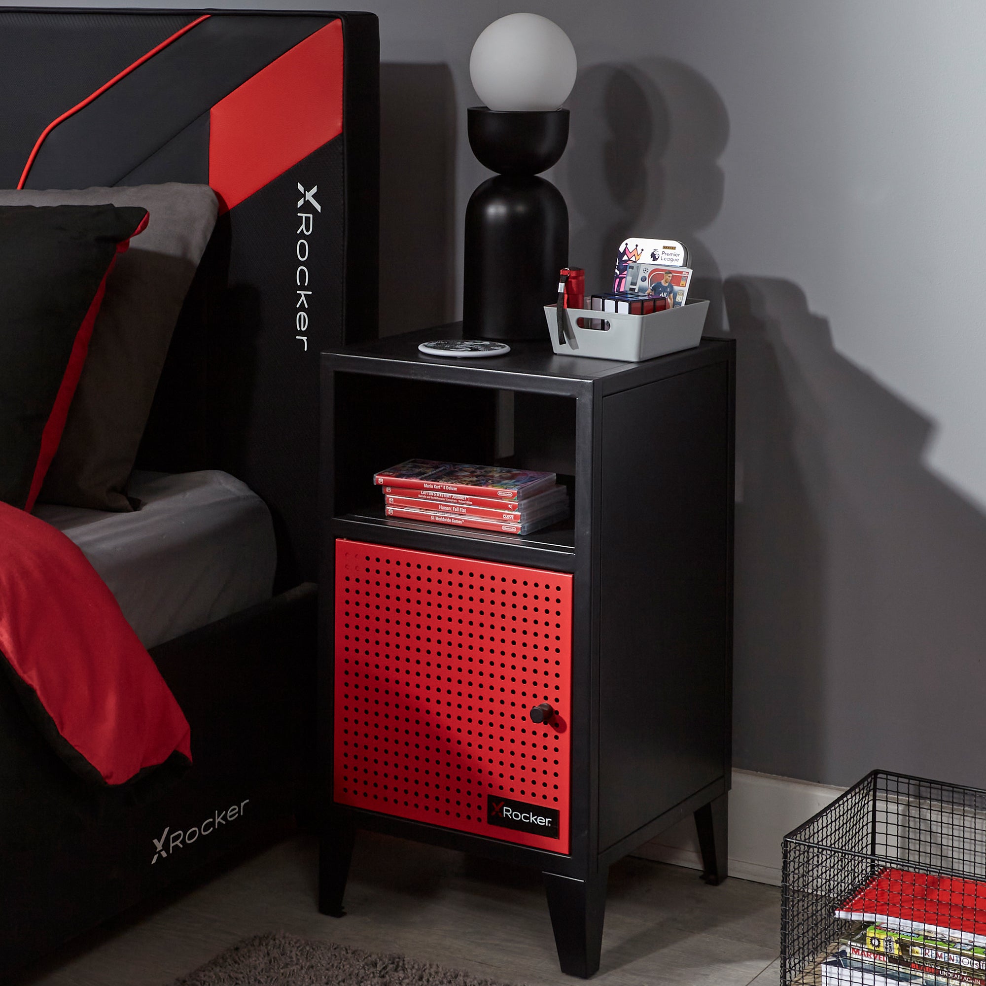 X Rocker MESH TEK Bedside Table with Single Cube Storage