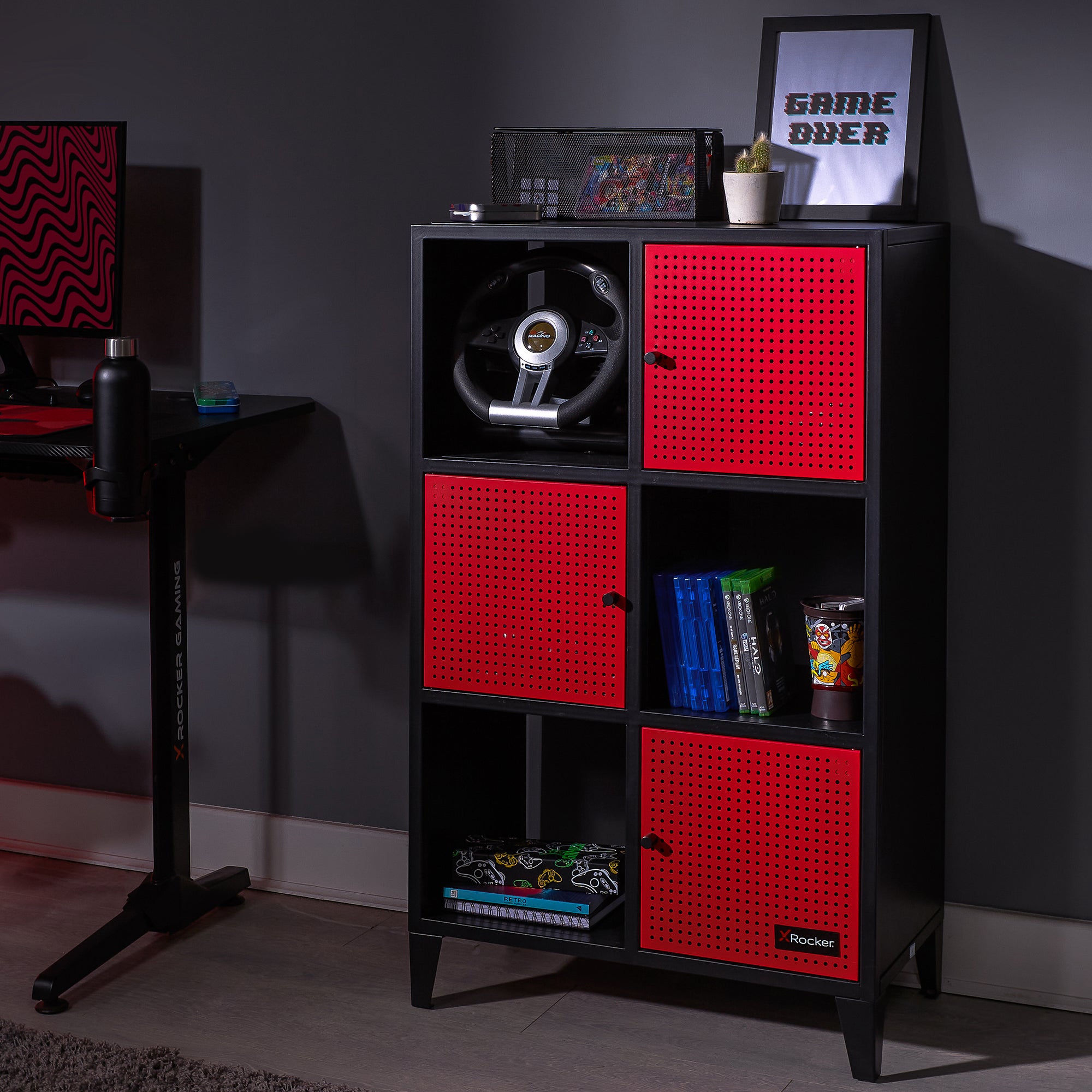 X Rocker MESH TEK Tall Shelf Cabinet with 6 Cube Storage