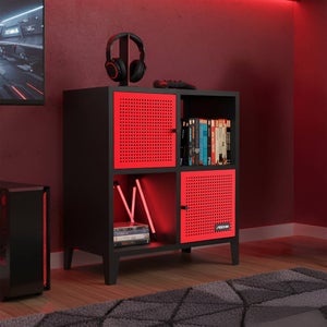 X Rocker Mesh Tek Square Shelf Cabinet With 4 Cube Storage
