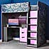 X Rocker Hideout Gaming High Sleeper Bunk Bed and Desk Pink undefined