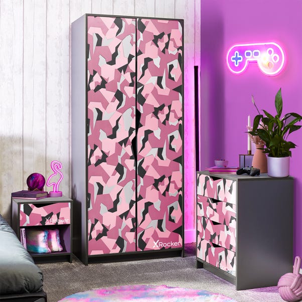 X Rocker Hideout 3 Piece Bedroom Furniture Set Pink