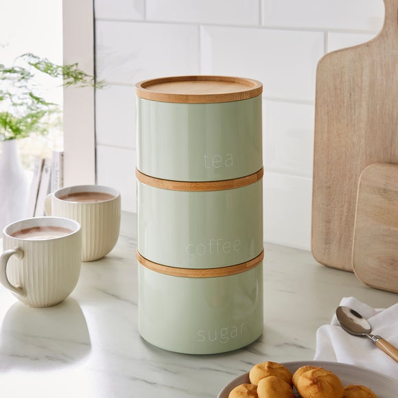 Stackable tea coffee sugar best sale canisters next