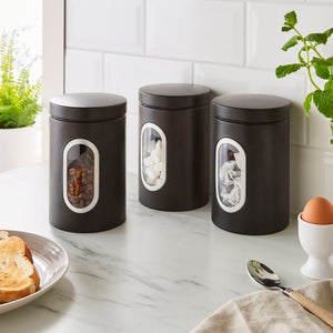 Set Of 3 Metal Kitchen Canisters