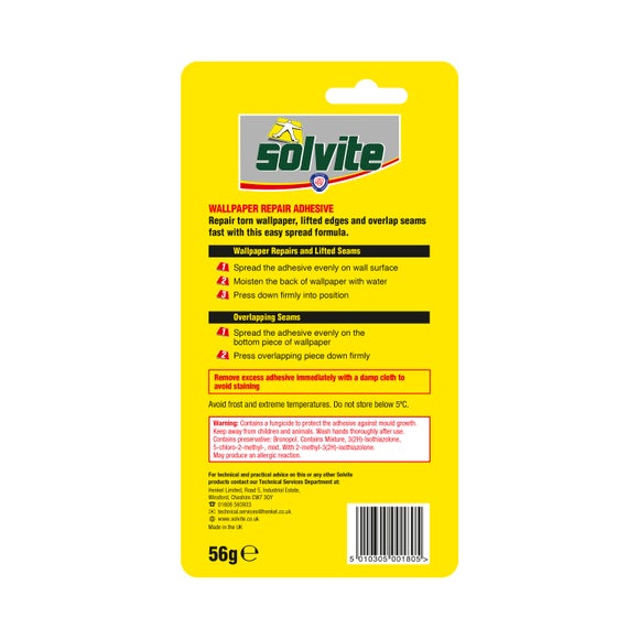 Solvite Ready To Use Wallpaper Repair Adhesive 56g | Dunelm