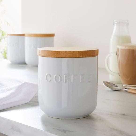 White Porcelain Coffee Storage Container  