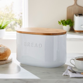 Ceramic Bread Bin White
