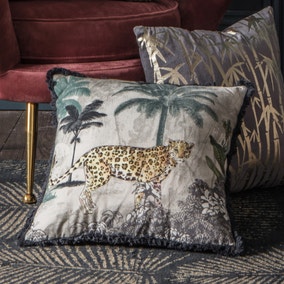 Fringed Leopard cotton velvet Cushion