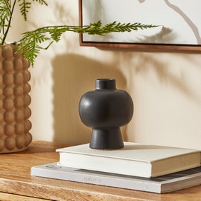 Black Abstract 10cm Vase