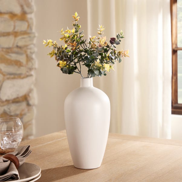 Tall White Ceramic Vase image 1 of 4
