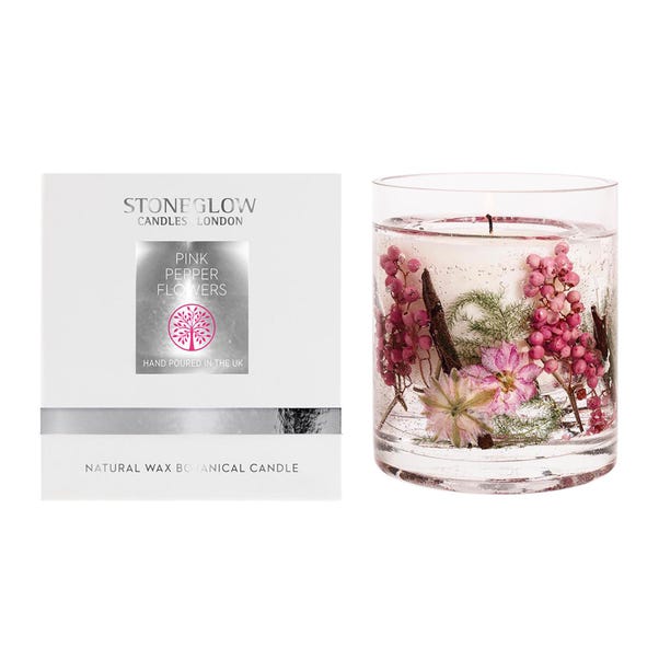 Pink Pepper Flowers Scented Wax Candle Pink