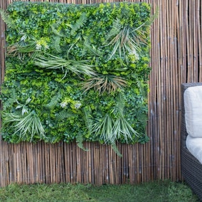 Artificial Mixed Grass Flower Wall Panel