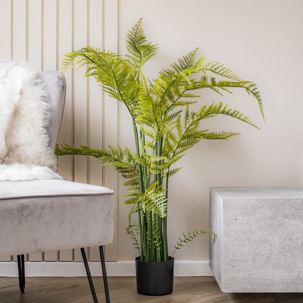 Artificial Oversized Fern in Black Plant Pot image 1 of 3