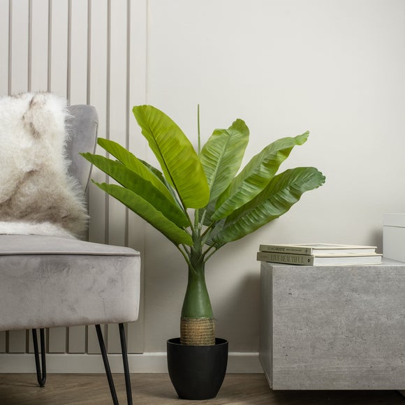 Artificial Real Touch Banana Tree In Black Plant Pot