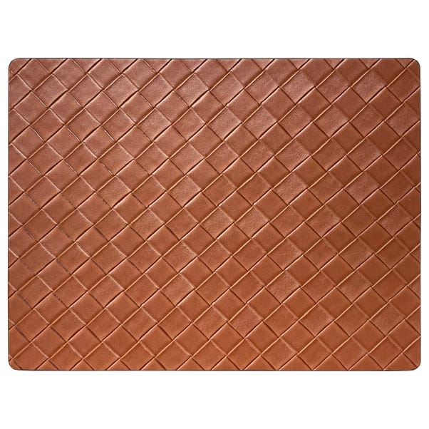 Set of 4 Brown Woven Faux Leather Placemats image 1 of 2
