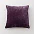 Vintage Chenille Cushion Aubergine (Purple)