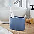 Ceramic Ribbed Electric Toothbrush Holder Blue