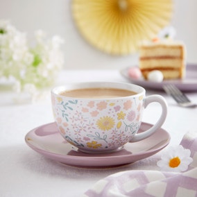 Floral Cup and Saucer Set