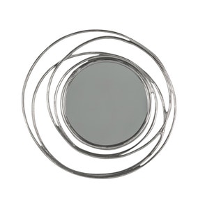 Lakenan Round Satin Wall Mirror, Slver  66cm