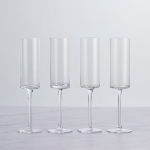 Square sale flute glasses